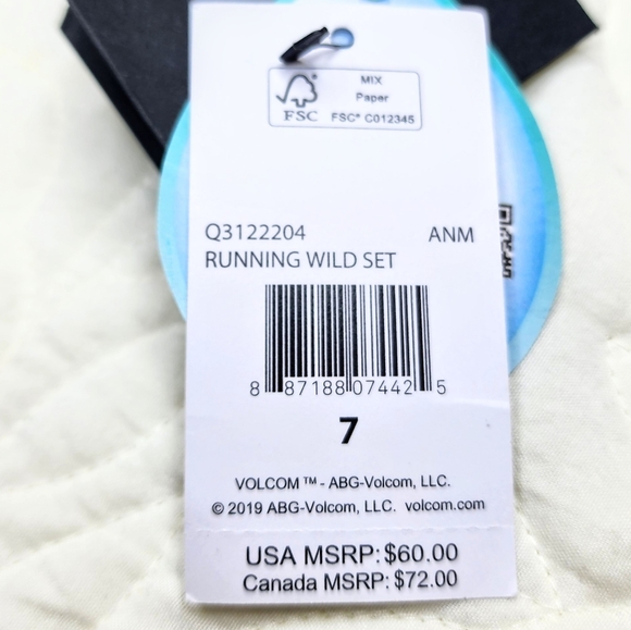 Volcom Girls bikini. "Running Wild", Animal print 2 piece, Size 7 - Picture 9 of 9